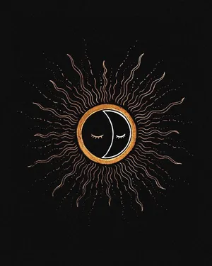 Sun And Moon United: A Harmonious Dance In The Sky Wallpaper