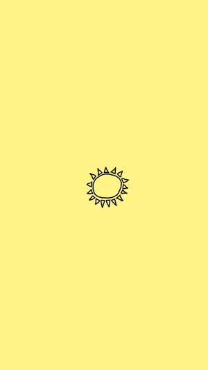 Sun Drawing Plain Yellow Phone Wallpaper