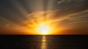 Sun Rise Above The Ocean Wallpaper