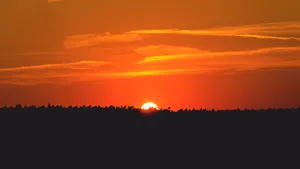 Sun Setting Down Over Plains Wallpaper