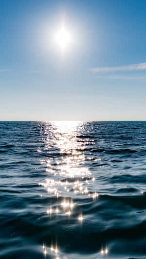 Sunlight Reflections Over Ocean Wallpaper