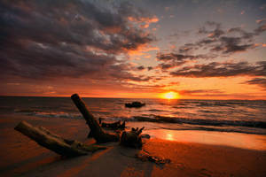 Sunset And Clouds In Cambodia Wallpaper