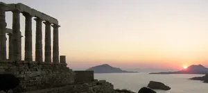 Sunset By Cape Sounion Wallpaper