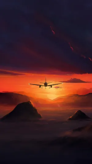 Sunset_ Flight_ Above_ Clouds.jpg Wallpaper