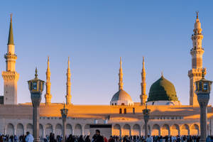 Sunset In Prophet's Mosque Madina Wallpaper