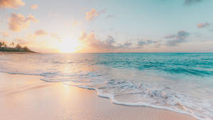 Sunset On Beach Webex Background Wallpaper