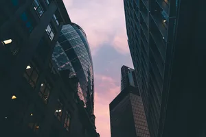 Sunset Skies Over The Gherkin Wallpaper