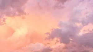 Sunset With Baby Pink Clouds Wallpaper