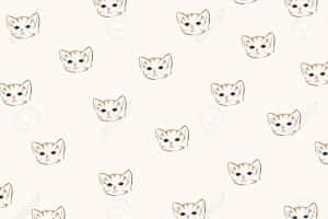 Super Cute Cat Pattern Wallpaper