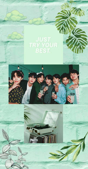 Super Light Green Aesthetic Bts Wallpaper