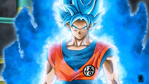 Super Saiyan Blue Goku Unleashes His Full Power Wallpaper