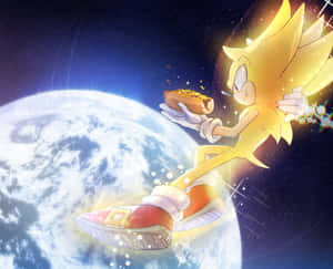 Super Sonic At The Forefront Of The Fight For Justice. Wallpaper