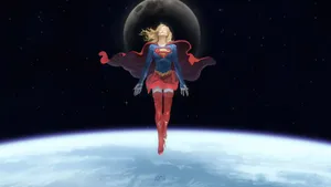 Supergirl Floating Above Earth Wallpaper