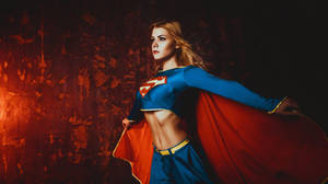 Supergirl In Red Grunge Wallpaper