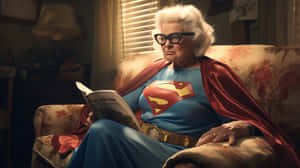 Superhero Grandma Reading Book Wallpaper