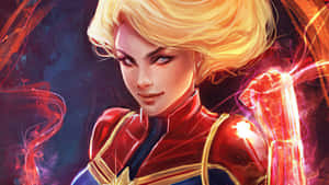 Superheroine Captain Marvel Displayed In Hd Wallpaper