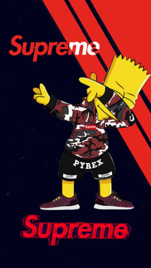 Supreme Bart Simpson Red Art Wallpaper