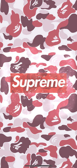 Supreme Designer Iphone Camouflage Pattern Wallpaper
