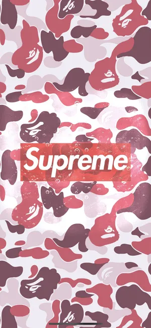 Supreme Designer Iphone Camouflage Pattern Wallpaper