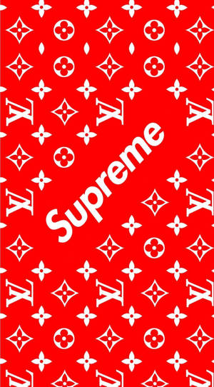 Supreme X Louis Vuitton Vibrant Red Collaboration Wallpaper