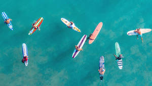 Surfing Aerial Shot Wallpaper