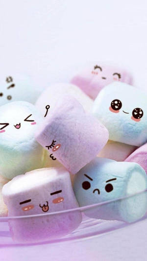 Sweet And Cute Marshmallow Faces Wallpaper