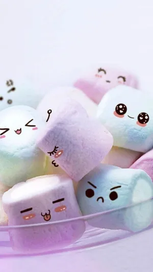 Sweet And Cute Marshmallow Faces Wallpaper