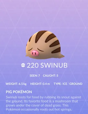 Swinub Stats Wallpaper