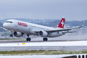 Swiss Airlines Runway Takeoff Wallpaper