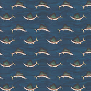 Swordfish Pattern Sea Background Wallpaper