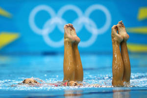 Synchronized Swimming Feet Raised Wallpaper