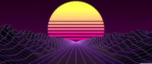 Synthwave Sun On Valley Wallpaper