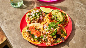 Tacos Al Pastor With Different Sauces Wallpaper