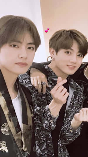 Taehyung Jungkook Bts Finger Heart Wallpaper