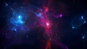 Take A Journey To A Majestic And Mysterious Black And Purple Galaxy Wallpaper