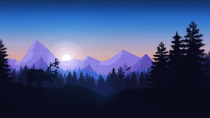 Take In The Beauty Of The Night Sky While Standing Atop The Rocky Purple Mountain In Firewatch. Wallpaper