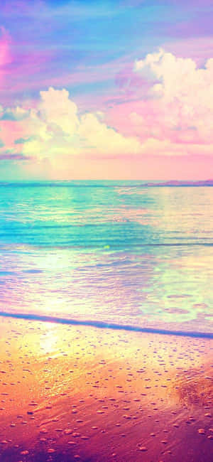 Take In The Soft Peaceful Colors Of The Horizon During Sunset At Pastel Beach Wallpaper