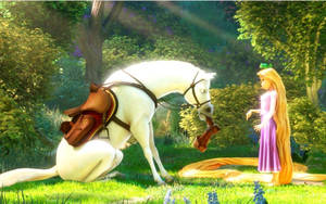 Tangled Rapunzel And Maximus Wallpaper