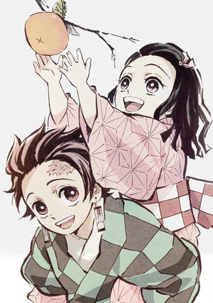 Tanjiro And Nezuko Happily Reunited Wallpaper