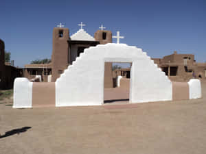 Taos Pueblo San Geronimo Church Facade Wallpaper