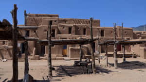 Taos Pueblo Timber Sheds Wallpaper