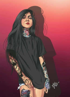Tatted Baddie Girl Wallpaper