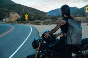 Tattooed Lady Bike Rider Wallpaper