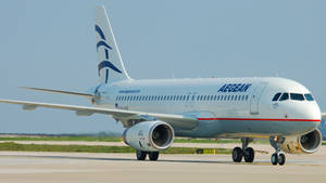 Taxiing Aegean Airlines Flag Carrier Airbus A320 Wallpaper