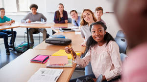 Teacher Discussing Class Students Listening Wallpaper