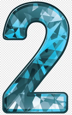 Teal Blue Crystal Number 2 Wallpaper