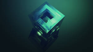 Teal Cube Vector Art Wallpaper