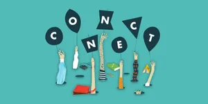 Teal Hands Connect Wallpaper