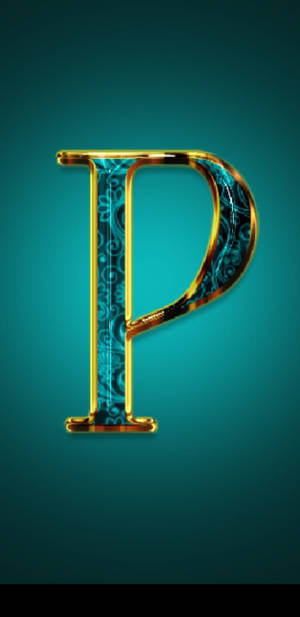 Teal Letter P Wallpaper