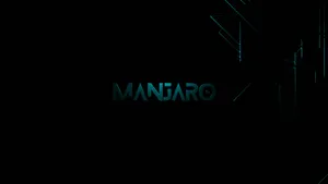 Teal Manjaro Logo Type Wallpaper